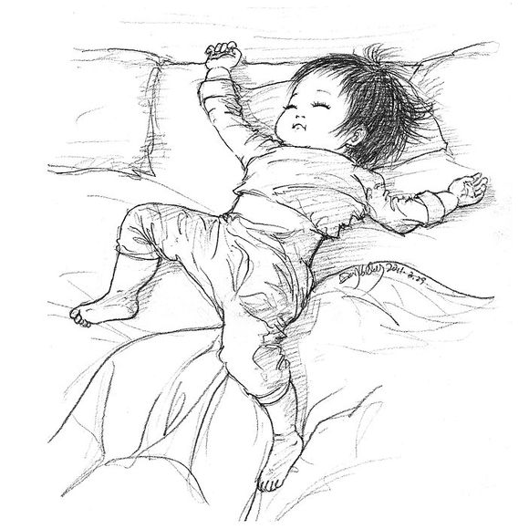 「曾经的热图，你可还记得」木朵儿爸爸给女儿画过的百睡图