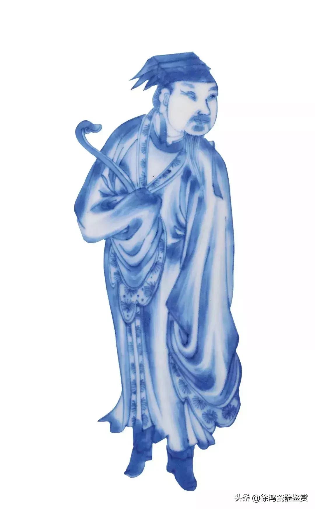 明崇祯青花山水瓷器,明崇祯鹿纹青花瓷器