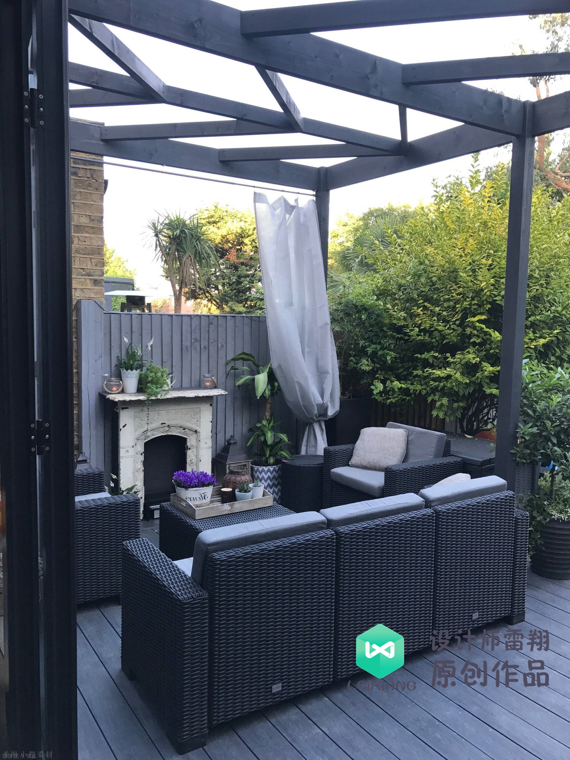 庭院防腐木颜色搭配效果图,庭院怎么铺装防腐木