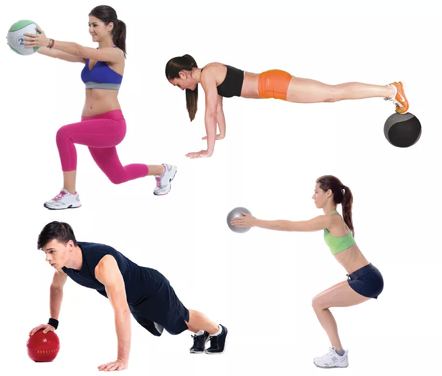 多功能拉力健身球多种使用方法,健身软式药球怎么装