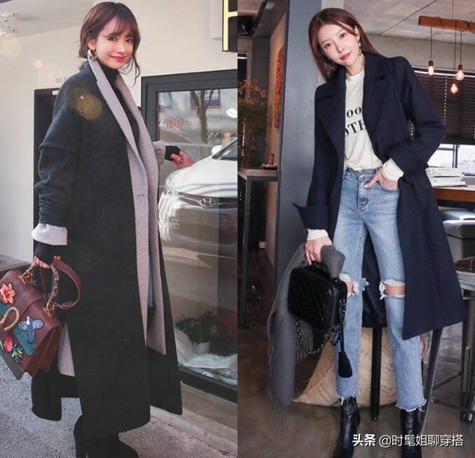韩国女生穿大衣,韩国女生真的好会穿搭