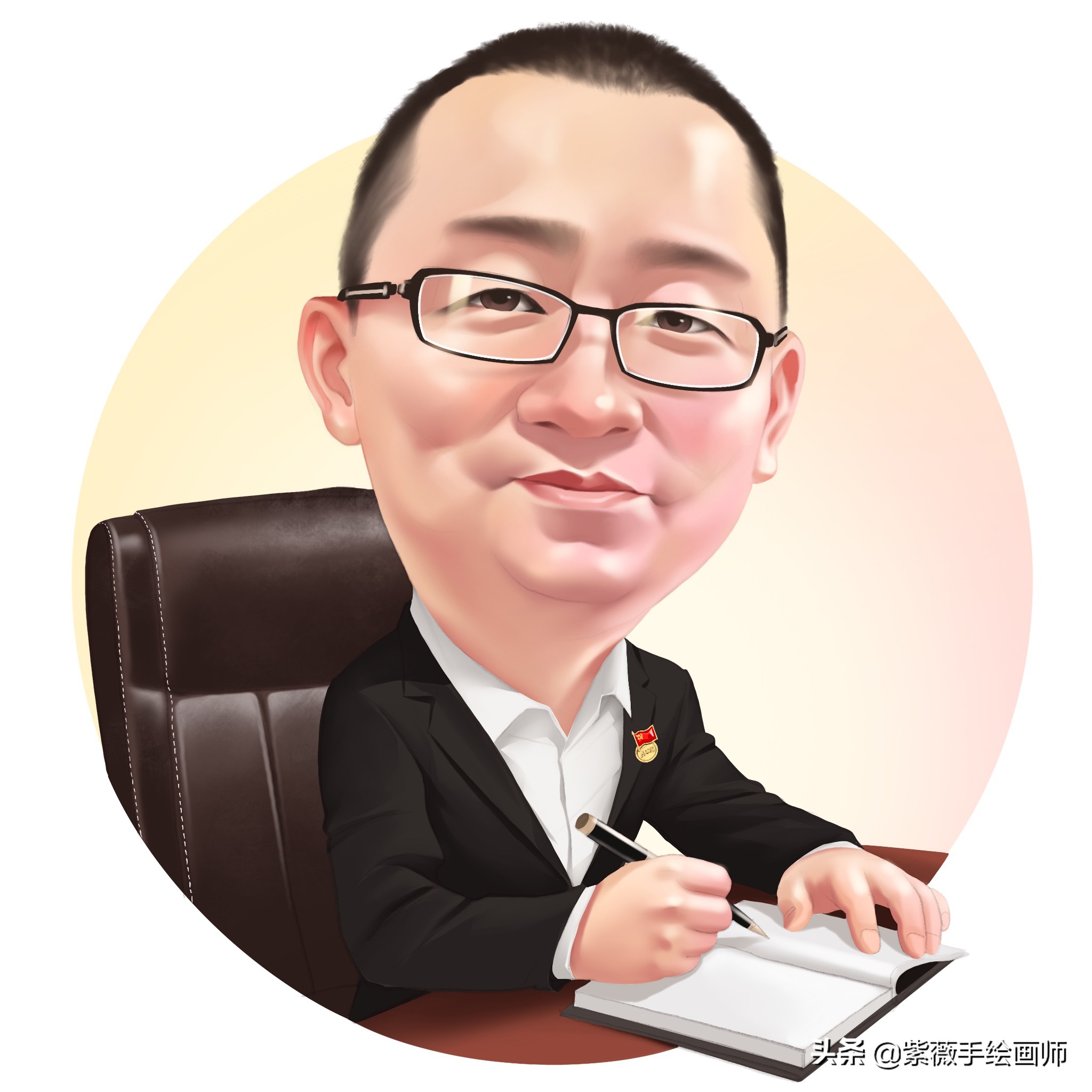 换一换你的头像吧领导气质手绘漫画头像气场强大高级感十足