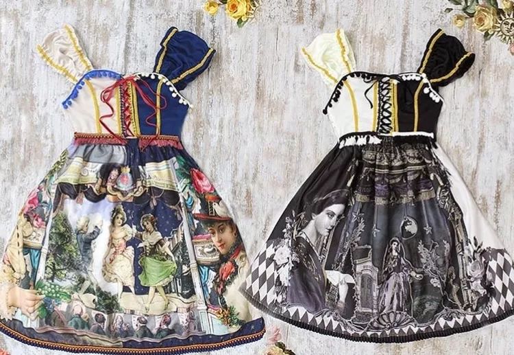 洛丽塔复古宫廷风轻洋装,紫红色洛丽塔洋装