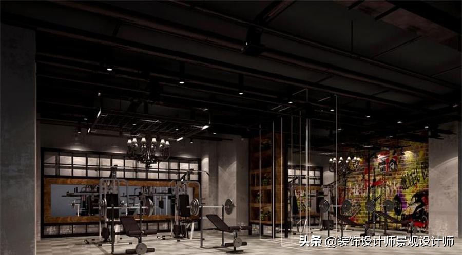 公司健身房设计效果图,书房健身房二合一设计效果图