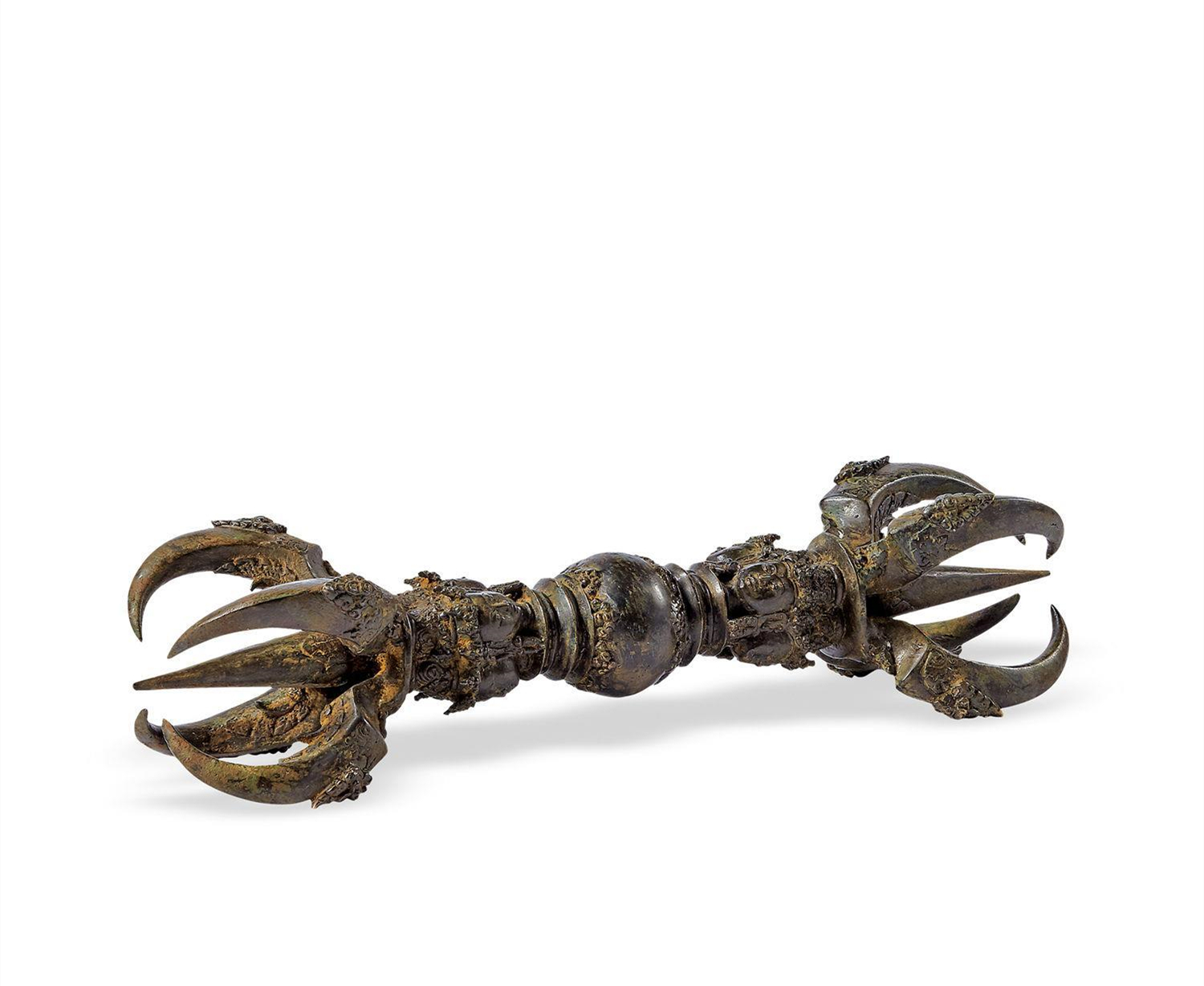 18世纪铜鎏金金刚杵,金刚橛钺刀