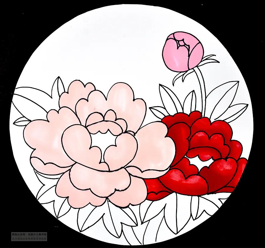 儿童画国画教程练习,儿童画国画花教程