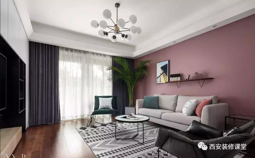 简单电视墙加柜子,沙发墙隔板