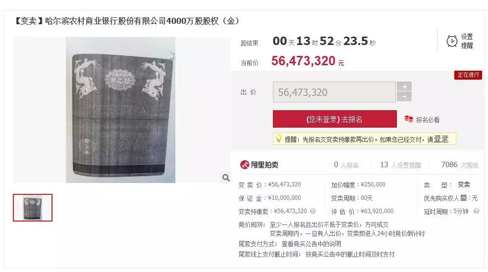 农商银行股权拍卖,为啥大量农商银行股权被拍卖