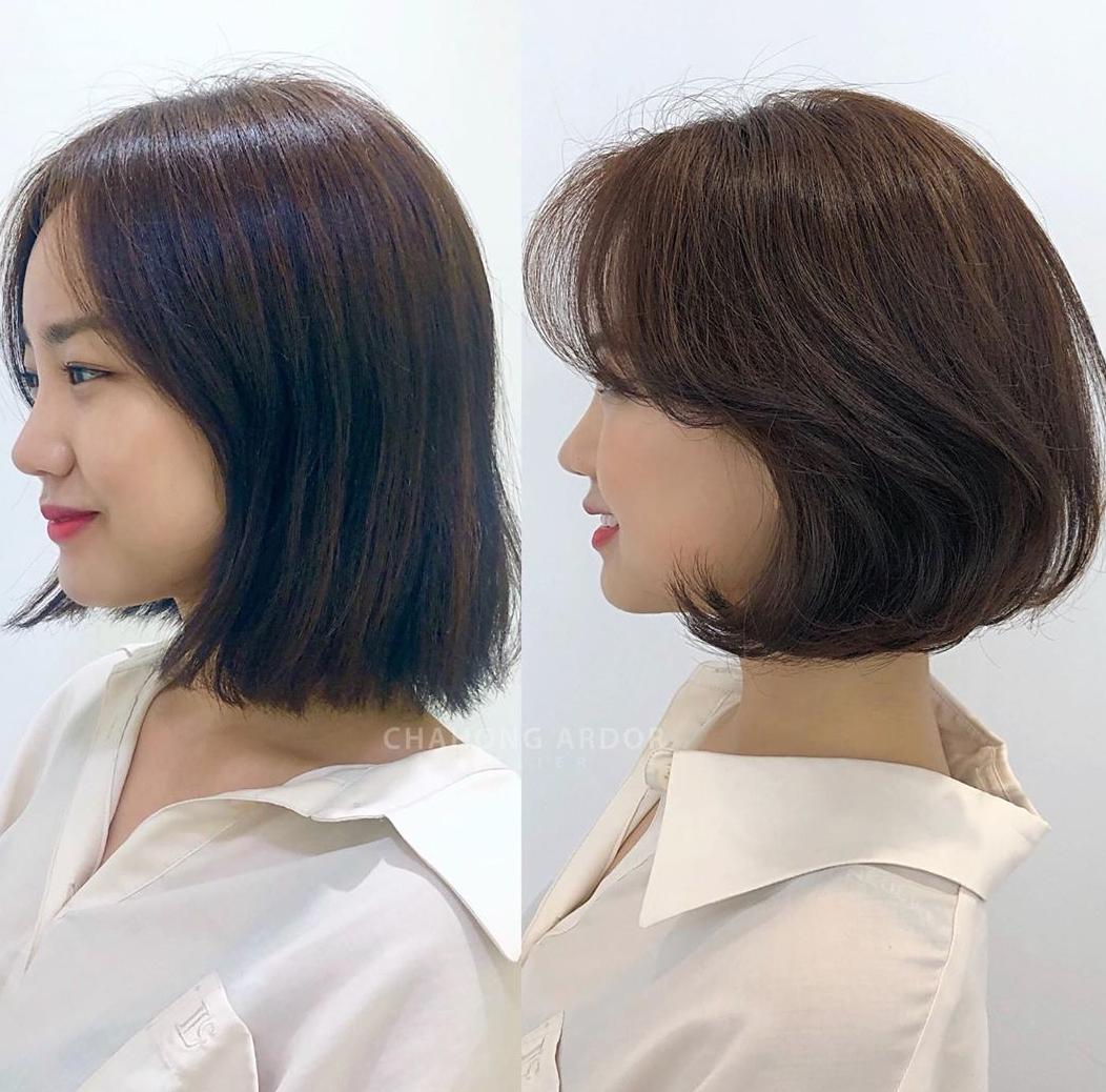 发型微整前后,发型微定型