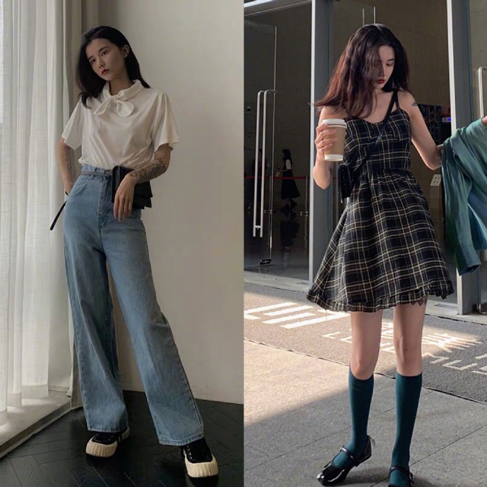 个子矮胖的t恤,小个子150穿搭博主牛仔裤子