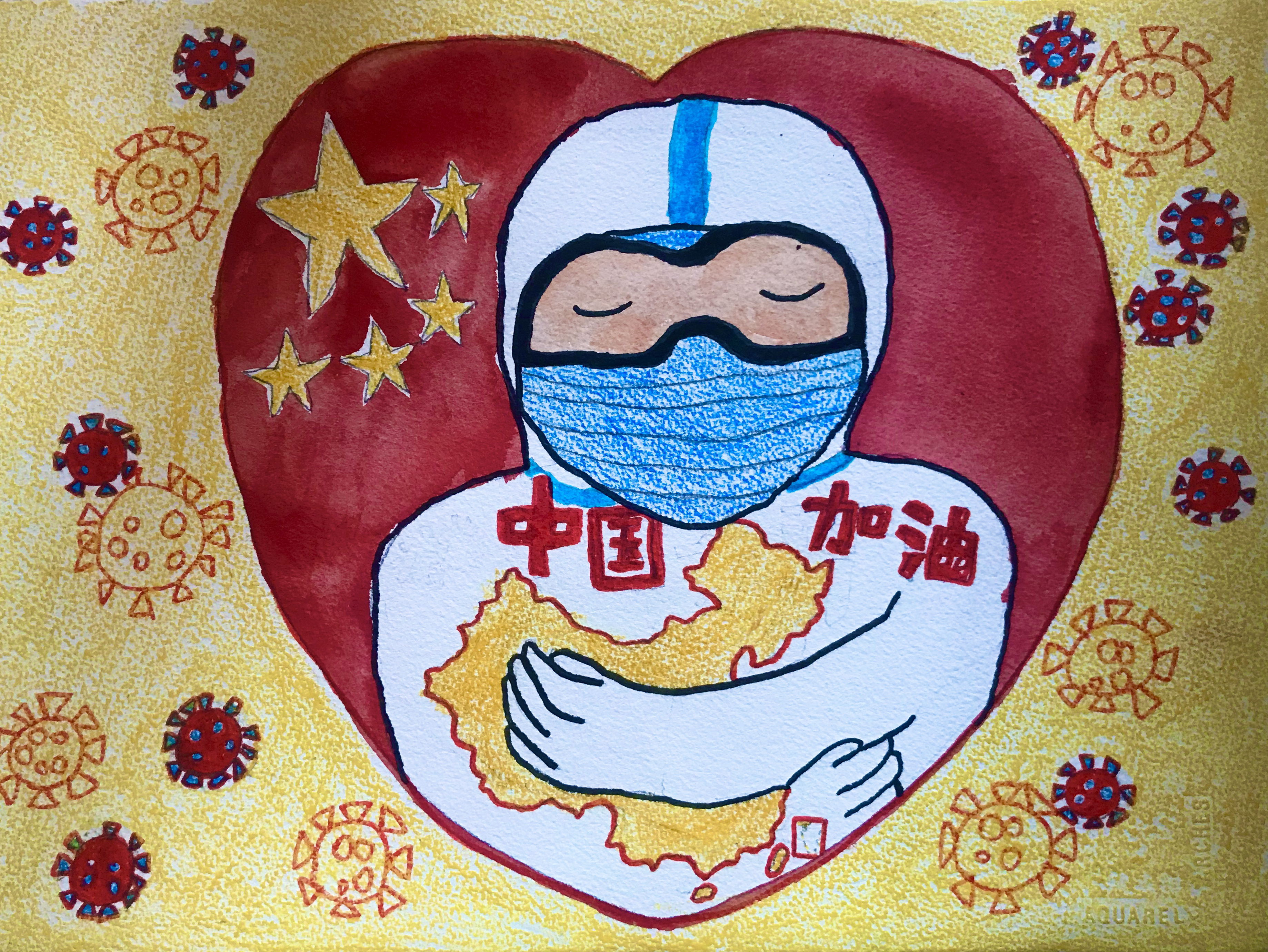 疫情防控优秀少儿美术创意作品展,以笔为剑抗击疫情