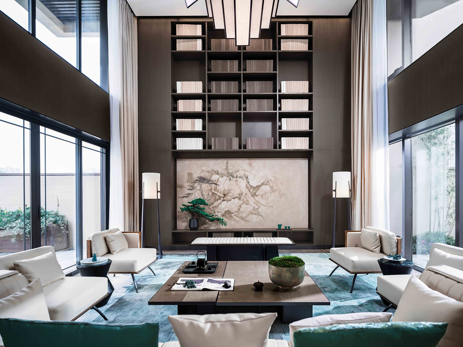 中式装修风格样板房图,桃花源120平中式风格样板房