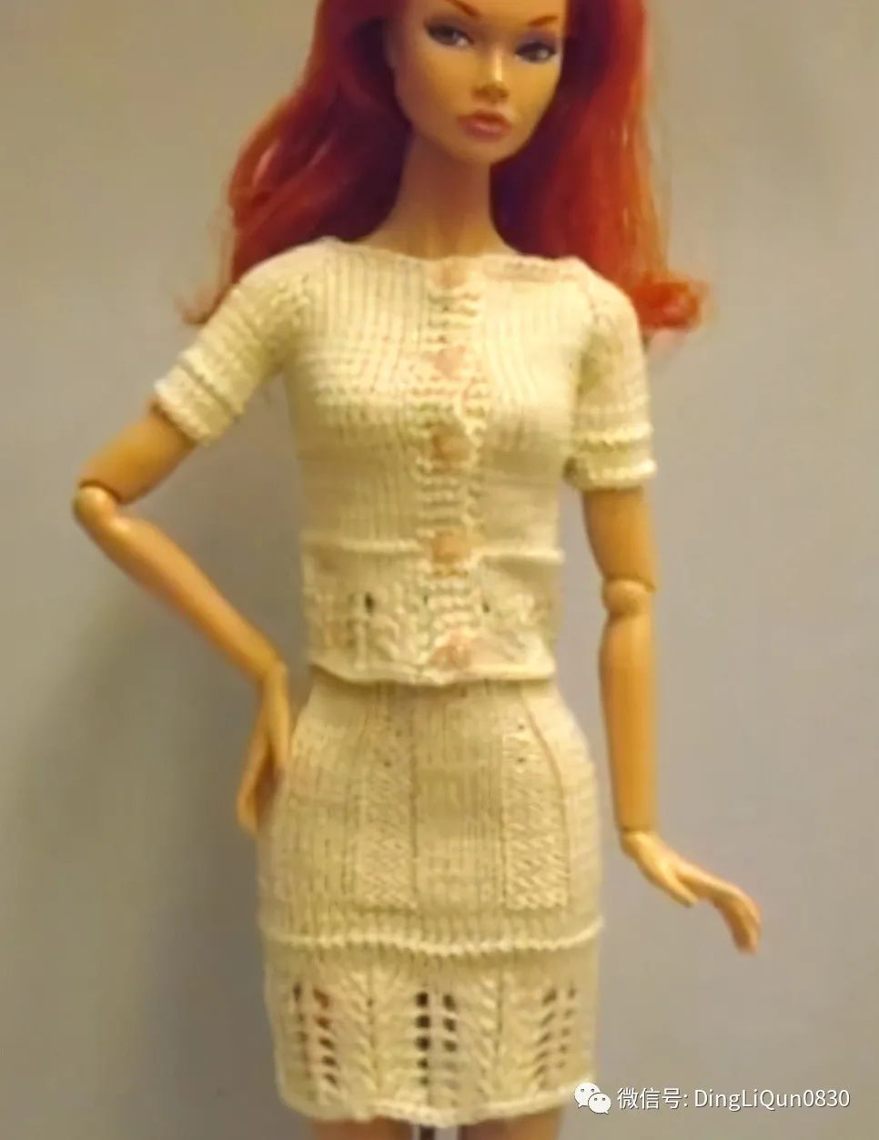 毛线编织芭比娃娃连衣裙图解,手工编织娃娃裙