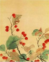 画中的海棠,画中画颜色越来越淡