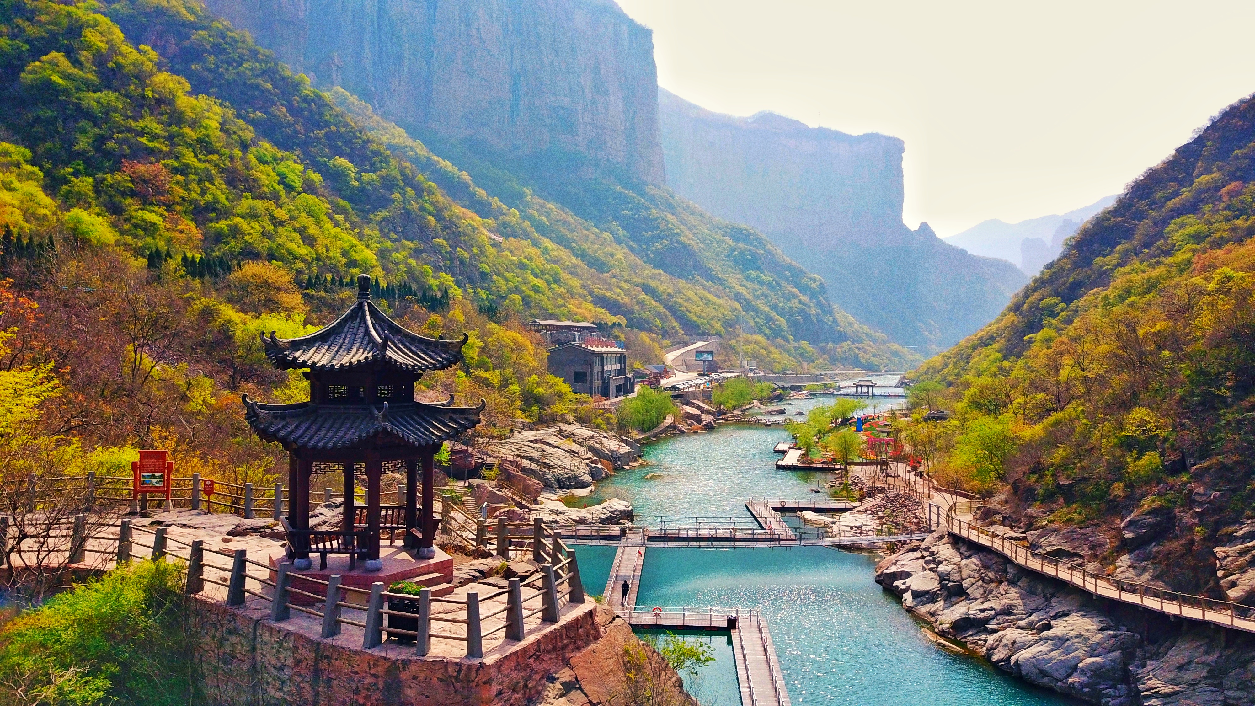 从山上看宝泉风景区抖音,河南宝泉旅游风景区游览视频