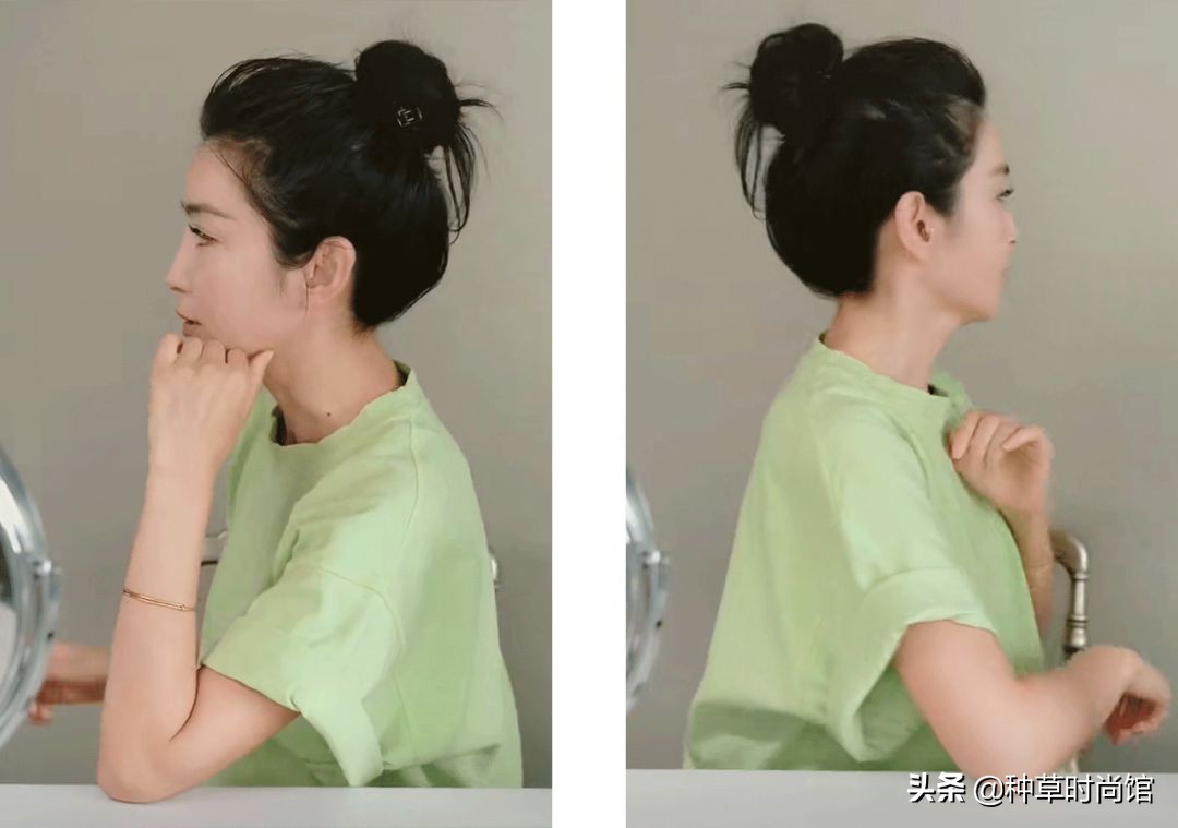 花瓣丸子头学生党蓬松,古风丸子头前额花瓣头饰