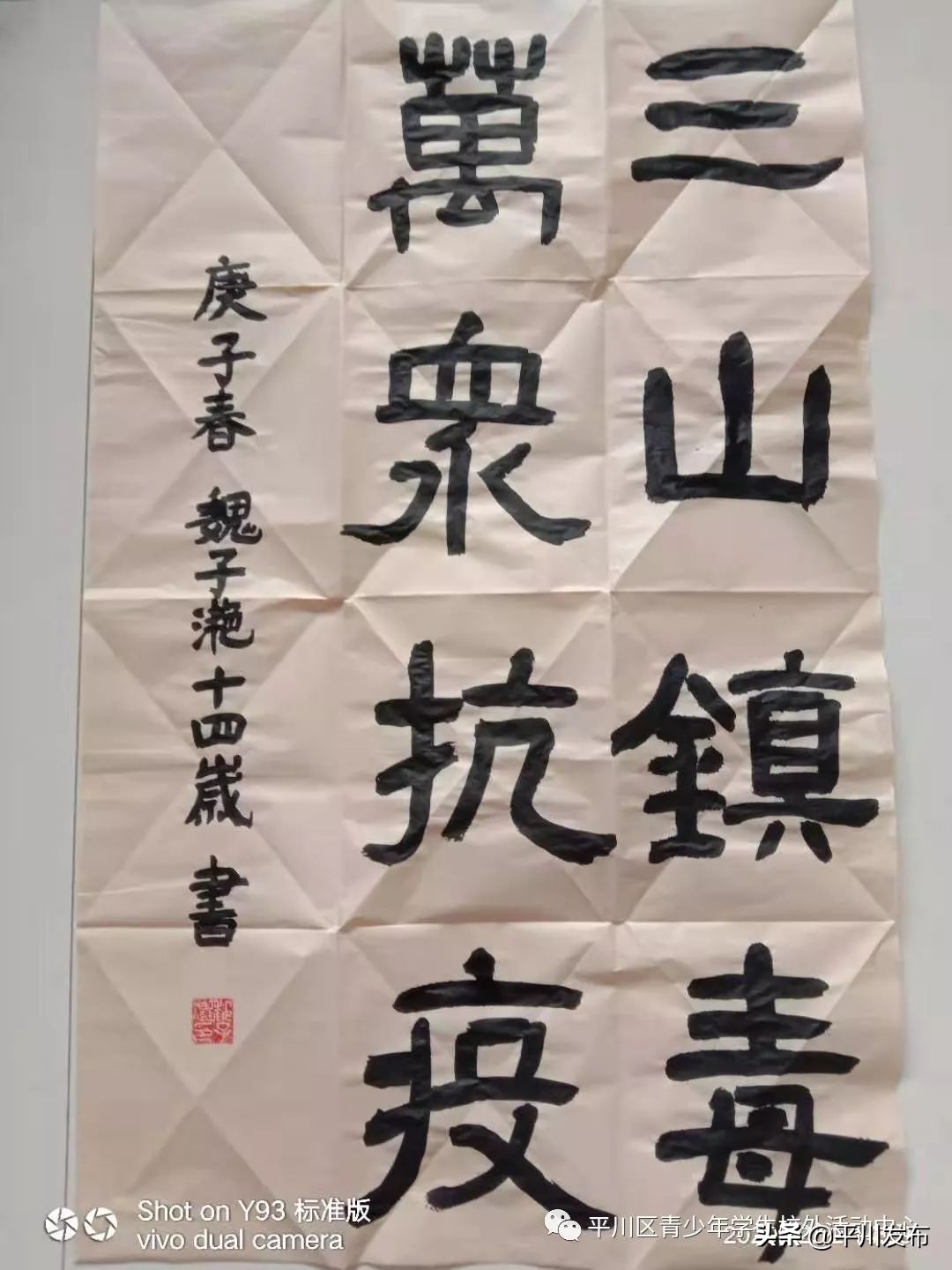 小手拉大手共筑疫情防线征文,大手拉小手同心战疫情征文