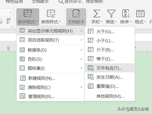 WPS表格：如何突出显示包含某一字符的单元格