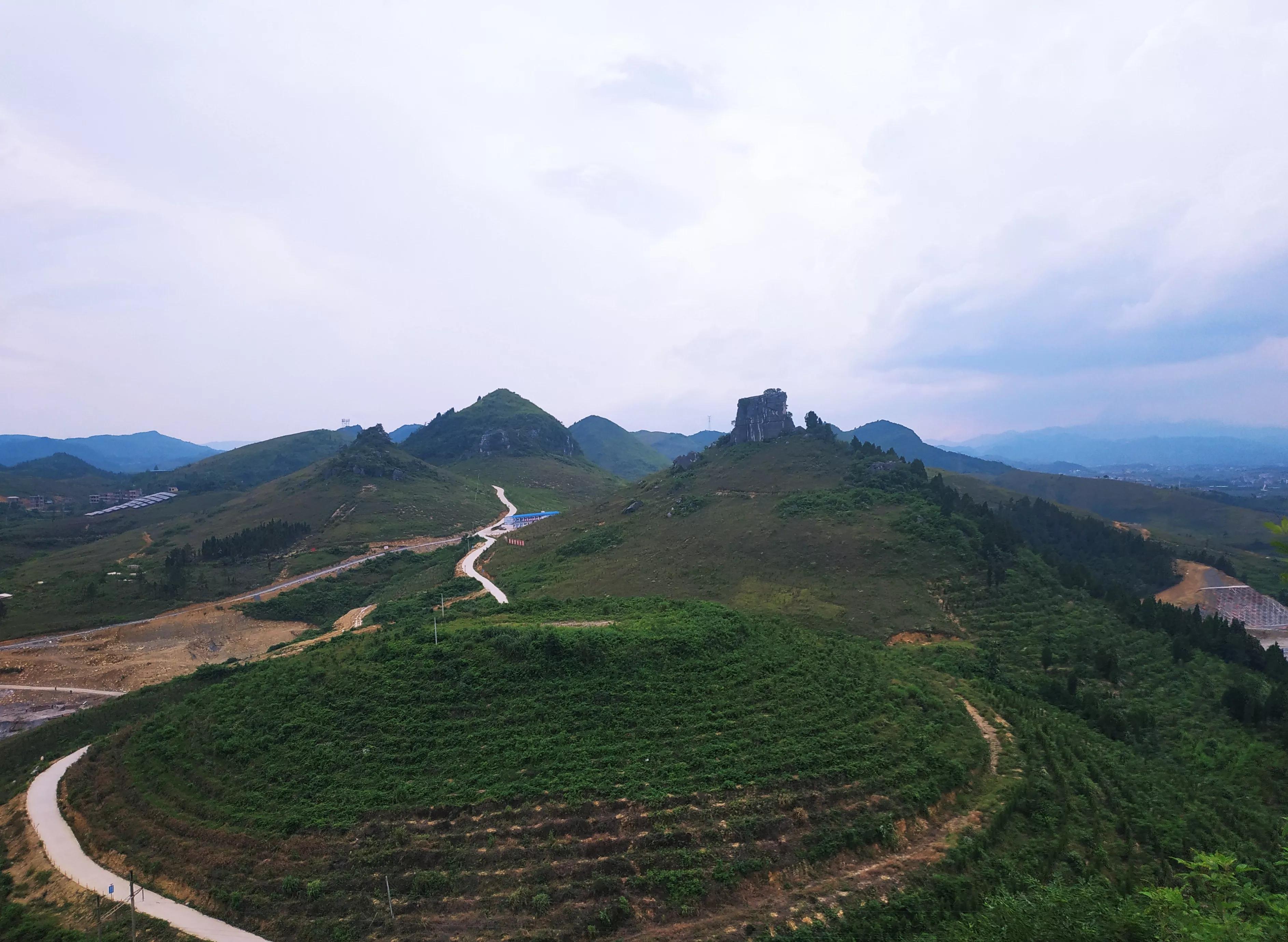 新田航拍全景视频,永州白米寨
