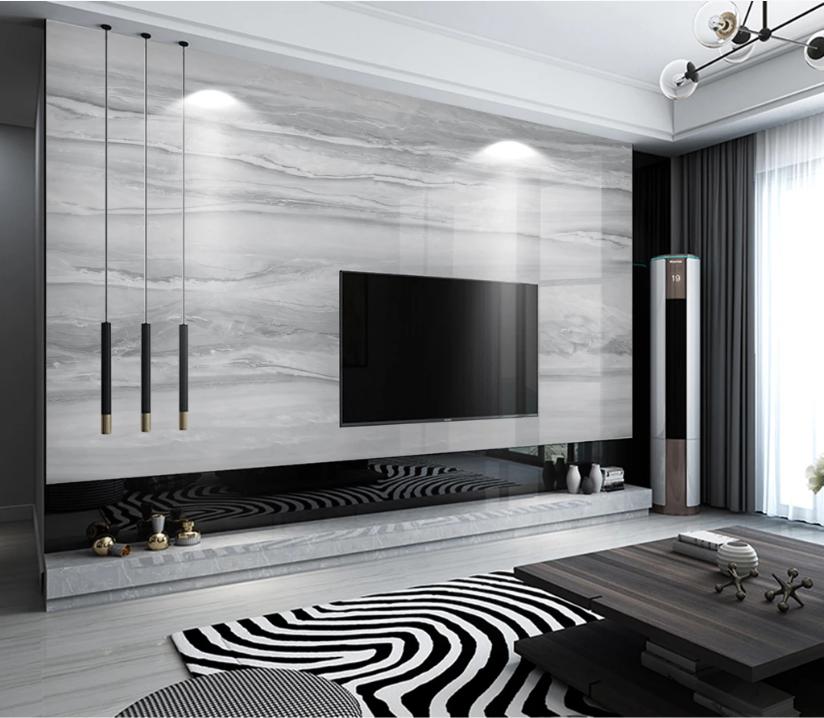 电视背景墙是贴石材还是瓷砖呢,现在最流行的瓷砖电视背景墙