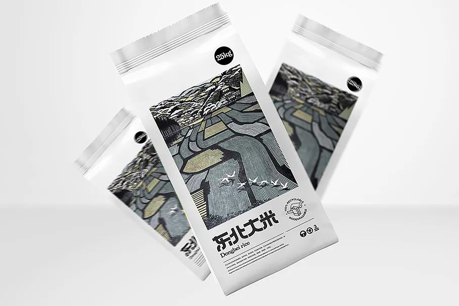 大米包装创新插画,最漂亮的大米包装设计