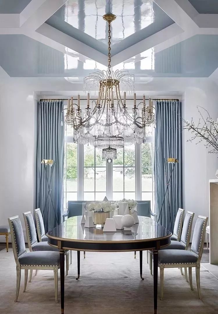 别墅客厅窗帘最新款式效果图,2020别墅窗帘