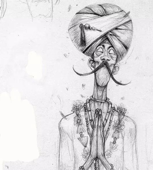 画动漫人物黑白插画素描,看似荒诞而有创意的素描插画