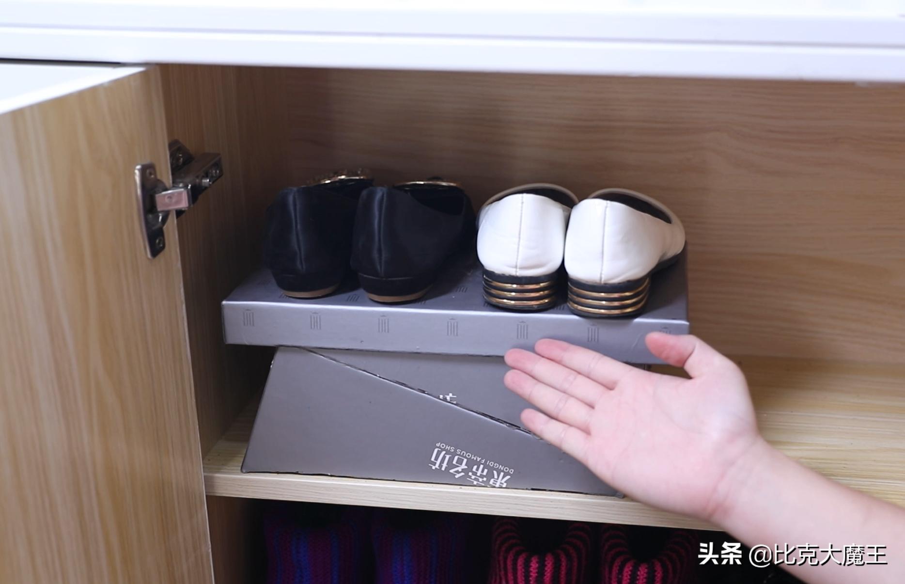 空鞋盒放衣柜,空鞋盒不要扔做收纳盒