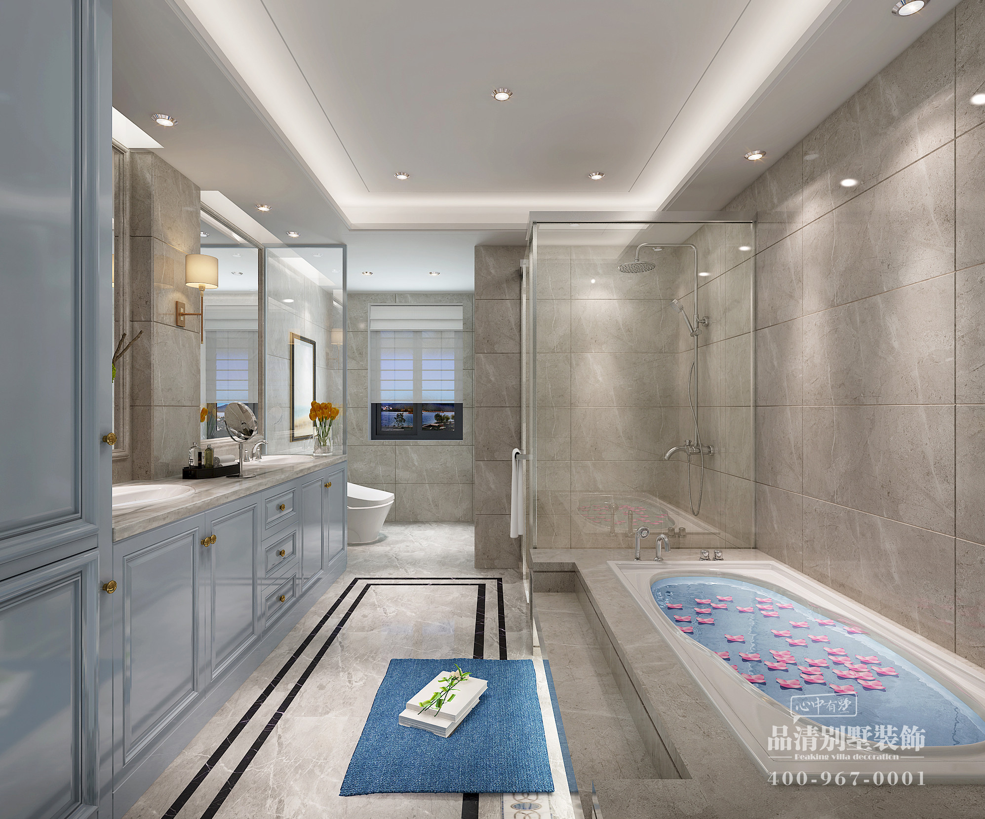 常州500平叠拼别墅装修效果图,常州美式风格装修效果图实景案例