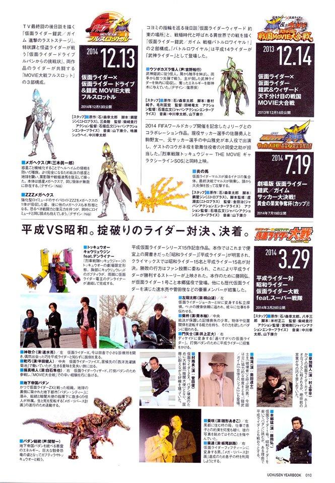 宇宙船Uchusen2008-2017假面骑士怪人设定(全)