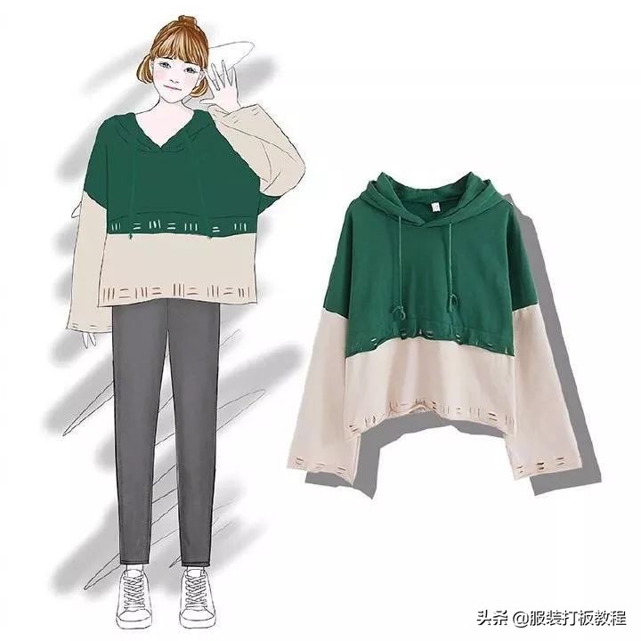 时尚穿搭手绘服装设计,纯手绘服装搭配设计稿