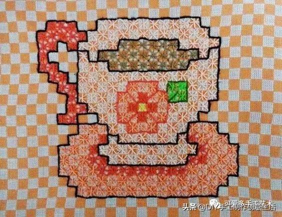 桌布花边的手工刺绣,刺绣桌布diy简单图案