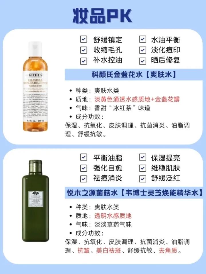 科颜氏金盏花水和悦木之源菌菇水,科颜氏金盏花水与菌菇水