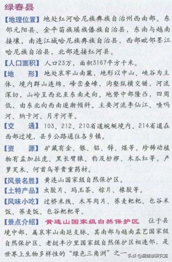 红河元阳绿春,红河州绿春县基本情况