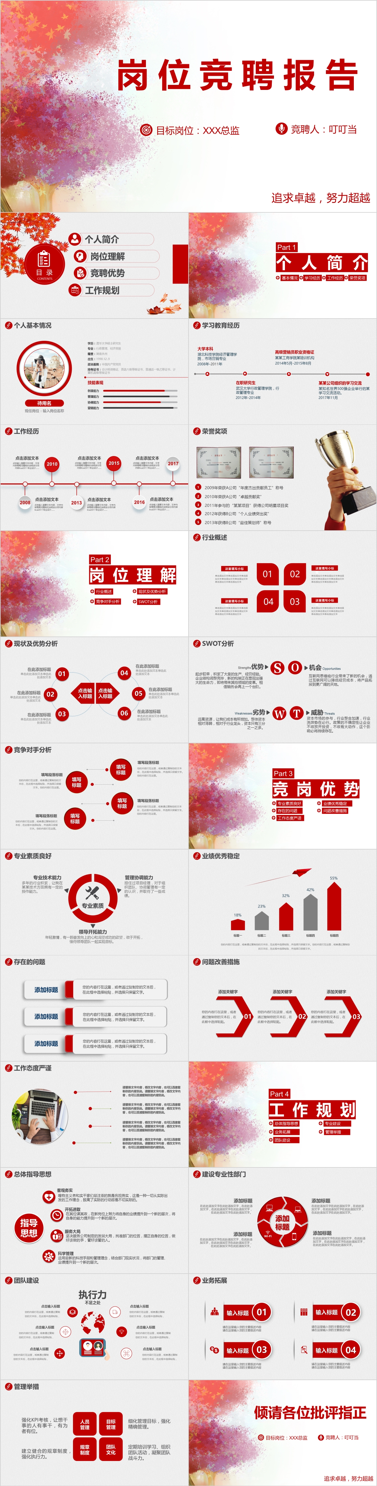 竞聘ppt中个人简历模板,求职竞聘模板ppt
