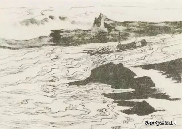 国画山水的水的画法,国画水的画法视频教程