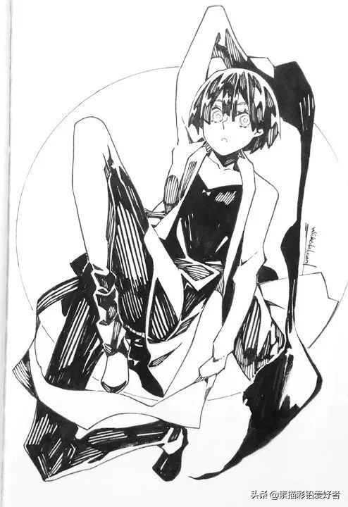 绘画素材|唯美二次元人物线稿，排线临摹练习