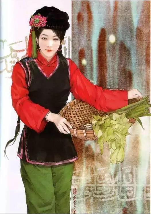 五十六个民族五十六枝花画,五十六个民族人物画高难度