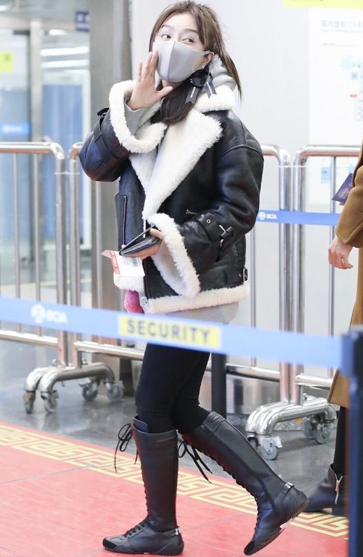 秦岚花少同款羊羔毛外套,秦岚同款穿搭冬季打底衫