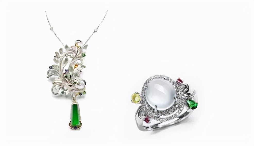 七彩云南孔雀系列翡翠珠宝首饰图片赏鉴-众享珠宝，乐大福