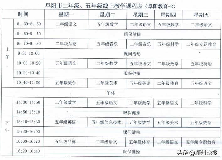 阜阳中小学线上教学收看方法来了，渠道很多，覆盖电视、PC端、移动端等，看看如何操作？课程如何安排？