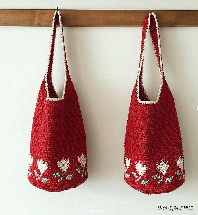 韩国钩针教程,简单的钩针编织包