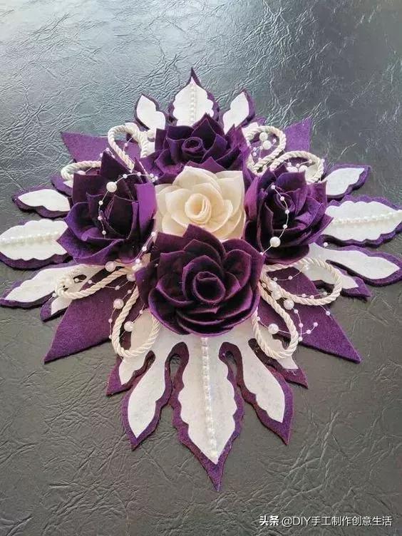 不织布手工花朵diy图册,制作不织布diy手工小花