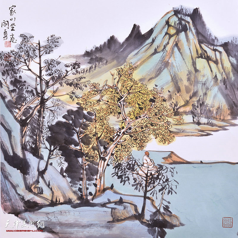 天津市青年山水画家闫勇,天津画家闫勇作品