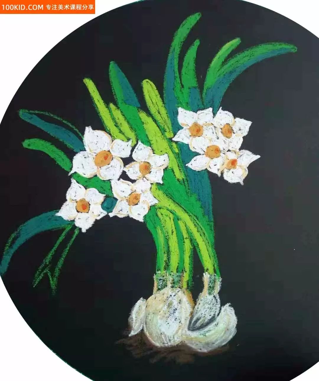 油画棒小花教程玫瑰花,水仙花油画棒不用刮刀