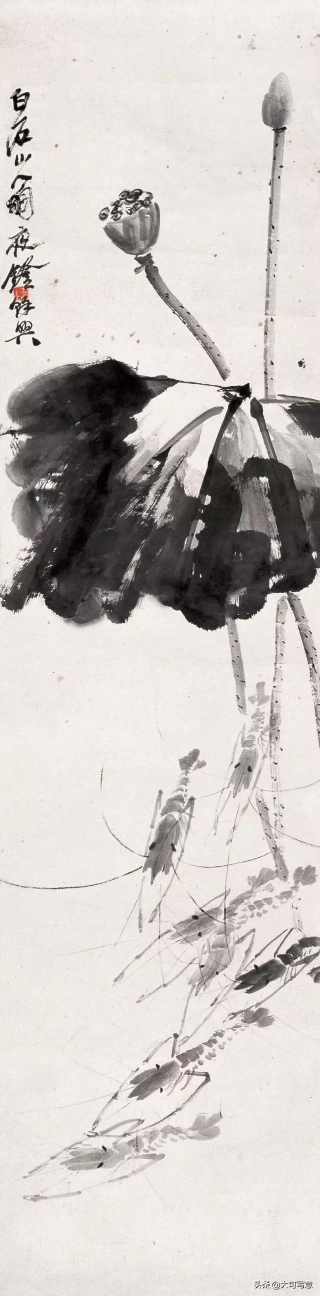 齐白石画虾全过程难得一见,齐白石画虾的故事100字