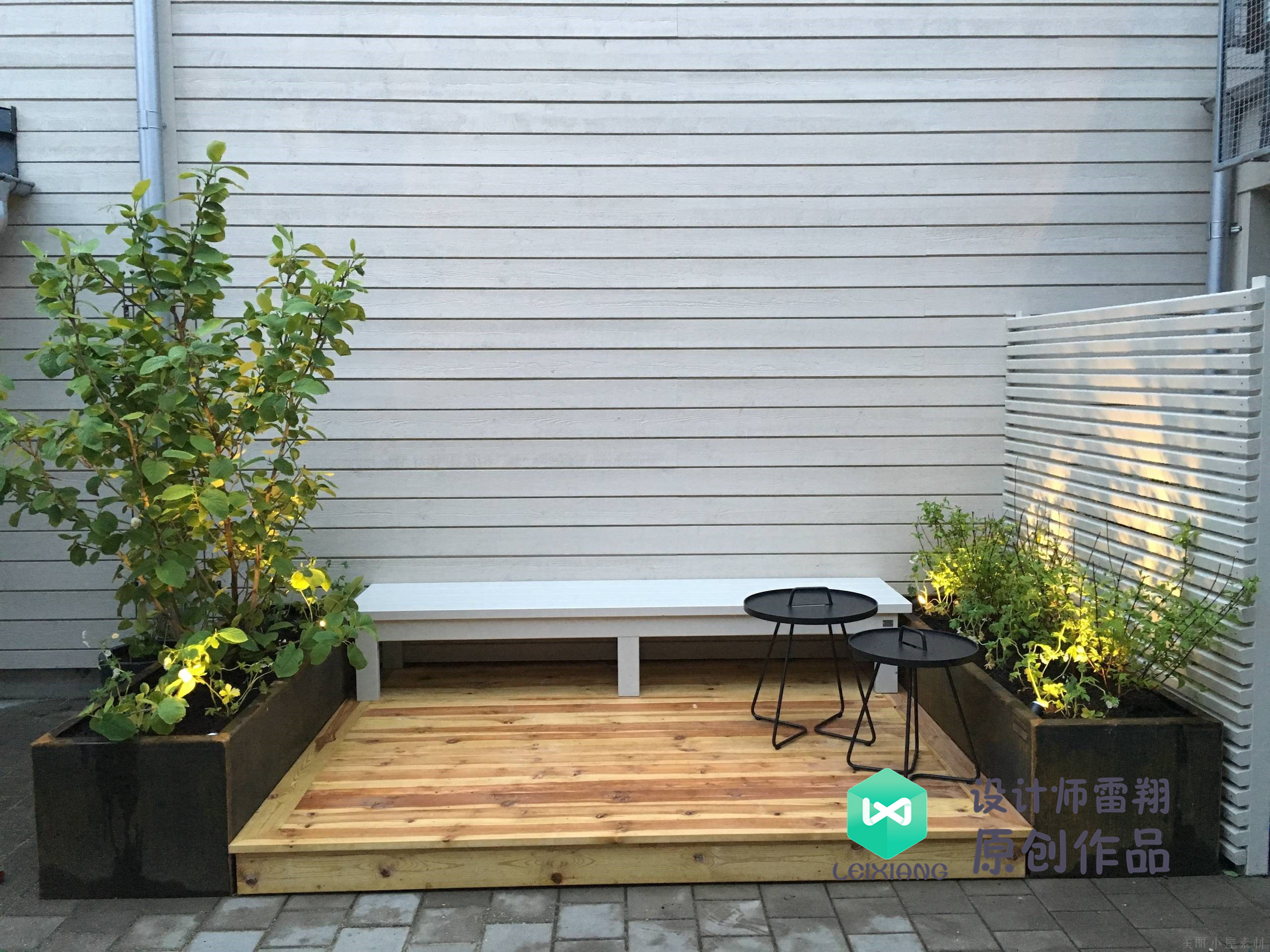 庭院防腐木颜色搭配效果图,庭院怎么铺装防腐木