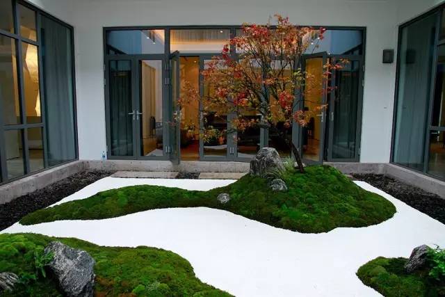 枯山水庭院景观制作过程,庭院枯山水施工做法