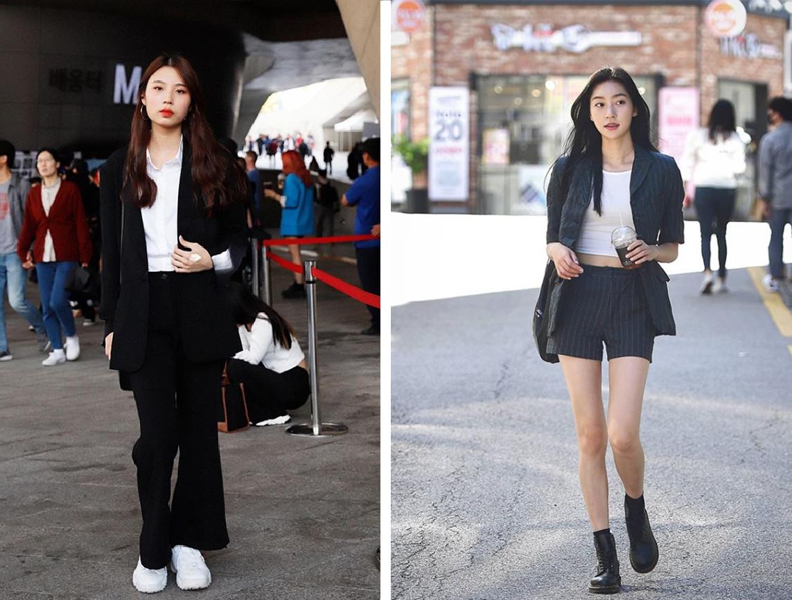 韩国的西装穿搭,韩国女生冬季西装穿搭