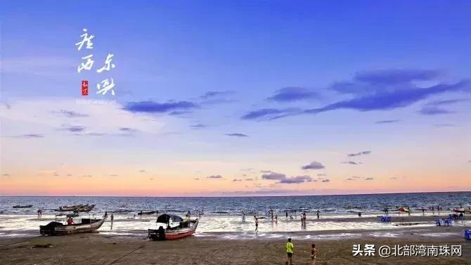 北部湾城市之美——十里金沙铺海岸，平风缓浪是金滩